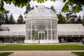 A victorian style white greenhouse