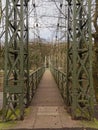 The Victorian Suspension Footbridge crossing the River Wharfe at Ilkley in West Yorkshire Royalty Free Stock Photo