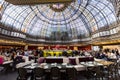 Victorian tainted glass ceiling restaurant Royalty Free Stock Photo