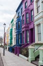Victorian terraced houses colourfully painted Royalty Free Stock Photo