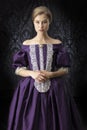 Victorian, 18th century, or renaissance woman in a silk dress Royalty Free Stock Photo