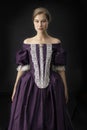 Victorian, 18th century, or renaissance woman in a silk dress Royalty Free Stock Photo