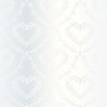 Victorian white satin wedding pattern with hearts Royalty Free Stock Photo