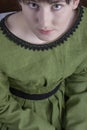 Victorian woman in a green bodice and skirt Royalty Free Stock Photo