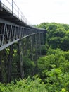 Victorian wrought iron Meldon Viaduct, disused railway line and part of the Granite Way, Dartmoor