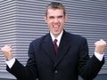 Victorious Businessman Royalty Free Stock Photo