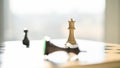 Victorious Chess Queen Beside Fallen King Royalty Free Stock Photo