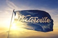 Victorville of California of United States flag waving on the top Royalty Free Stock Photo