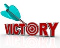 Victory Arrow in Word Succeed Triumph in Competition Royalty Free Stock Photo