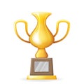 Victory award cup prize realistic 3d trophy icons isolated design vector illustration Royalty Free Stock Photo