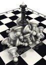 The victory of the black chess pieces Royalty Free Stock Photo