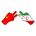 victory china peace iran hand gesture colored icon. Elements of flag illustration icon. Signs and symbols can be used for web,