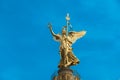 Berlin, Angel of Berlin, Victory Column, Siegessaeule, Germany. Winged golden Angel. Royalty Free Stock Photo