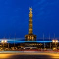 Victory column berlin in the evening during blue hour Royalty Free Stock Photo
