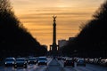 Victory column berlin germany winter evening Royalty Free Stock Photo