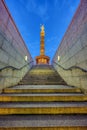 The Victory Column in Berlin at night Royalty Free Stock Photo