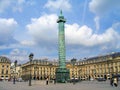 Place Vendome with Bronze Napoleonic Monument, Paris, France Royalty Free Stock Photo