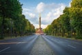 Victory Column (Siegessaule), Tiergarten Park and Bundesstrasse 2 highway - Berlin, Germany Royalty Free Stock Photo