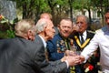 Victory Day celebration in Moscow. War veterans group.