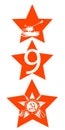 Victory Day. Feast on May 9th. Red stars with Soviet silhouettes calls Royalty Free Stock Photo
