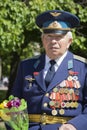 Victory Day. 9th May. A veteran with medals on his chest.