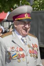 Victory Day. 9th May. A veteran with medals on his chest.