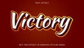 Victory editable text effect in 3d style Royalty Free Stock Photo
