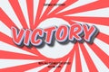 Victory editable text effect red and grey color Royalty Free Stock Photo