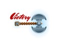 Victory game element with two blades axe Royalty Free Stock Photo