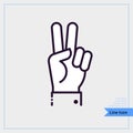 Victory Gesture icon Icons. Professional, Pixel-aligned, Pixel Perfect, Editable Stroke, Easy Scalablility