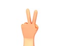 victory hand emoji 3D illustration. hand show two fingers