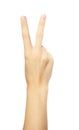 Victory hand sign fingers Royalty Free Stock Photo