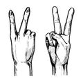 Victory hand symbol