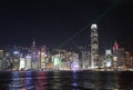 Victory Harbour light show. Hong Kong Royalty Free Stock Photo