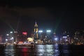 Victory Harbour light show. Hong Kong Royalty Free Stock Photo