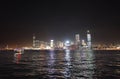 Victory Harbour with view to Kowloon by night, Hong Kong Royalty Free Stock Photo