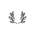 Victory Laurel Wreath Flat Vector Icon Royalty Free Stock Photo