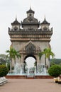 Patuxai Victory Monument is The Landmark of Vientiane City, Laos. Royalty Free Stock Photo