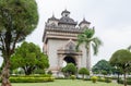 Patuxai Victory Monument is The Landmark of Vientiane City, Laos. Royalty Free Stock Photo