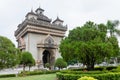 Patuxai Victory Monument is The Landmark of Vientiane City, Laos. Royalty Free Stock Photo