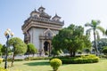 Patuxai Victory Monument is The Landmark of Vientiane City, Laos. Royalty Free Stock Photo