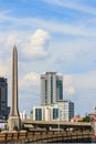 Victory Monument (Anusawari Chai Samoraphum) is an obelisk monument in Bangkok, Thailand. The monument was erected in June 1941 to Royalty Free Stock Photo
