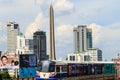 Victory Monument (Anusawari Chai Samoraphum) is an obelisk monument in Bangkok, Thailand. The monument was erected in June 1941 to Royalty Free Stock Photo