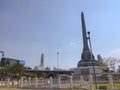 Victory monument near the road in bangkok