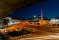 Victory monument at night bangkok thailand