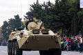 The Victory Parade in baku - Azerbaijan: 10 December 2020. power demonstration from Azerbaijan Army. BTR-82A Armoured Royalty Free Stock Photo