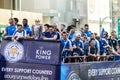 The victory parade of an English Football Club Leicester City, the champion of the 2015 - 2016 English Premier League Royalty Free Stock Photo