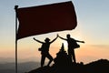 Victory silhouette in mountains Royalty Free Stock Photo