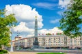 Victory Square in Minsk city with Granite Monument of Victory