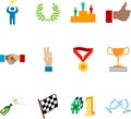Victory and Success Icon Set Series Design Elements Royalty Free Stock Photo